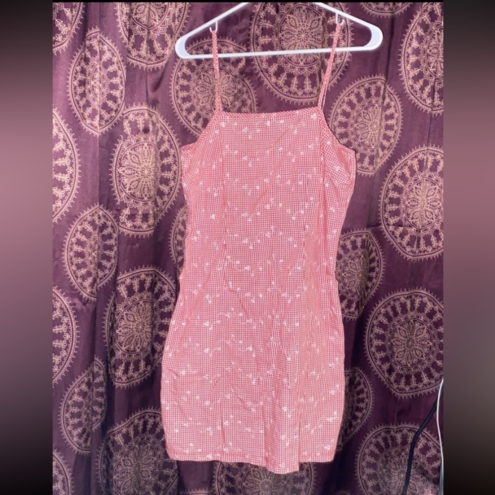 Vintage Red and White Floral Dress